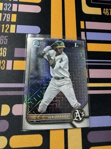 2022 Bowman Chrome Mojo Refractor Junior Perez #BCP-180 Oakland Athletics - Picture 1 of 2