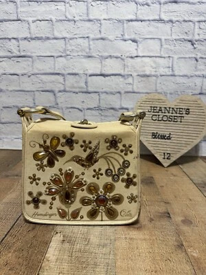 Enid Collins Humdinger колибри цветы драгоценности холст сумка сумочка * недостатки * - Изображение 1 из 4