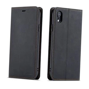 for Case, Premium PU Leather Cover TPU Bumper with Card Holder iPhone XR Black - Picture 1 of 7