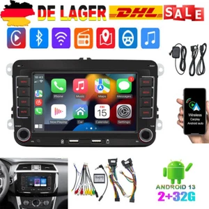 7" Android 13 Apple Carplay Stereo Radio GPS for VW Golf MK5 MK6 Jetta Passat CC - Bild 1 von 22