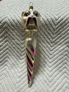 Vintage Christopher Radko Ornament BEAUREGARD Dog Icicle Twist 8.5" - Picture 1 of 6