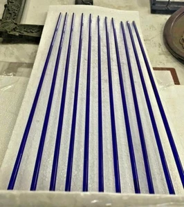 VINTAGE VICTORIAN VENITION BLUE GLASS STICK FOR WINDOW / DOOR 36'' INCH, 11 PC - Picture 1 of 12