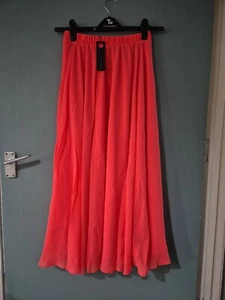 BNWT Full Circle Size 8 Pink Chiffon Maxi Skirt Long Skirt (624/7) - Picture 1 of 3