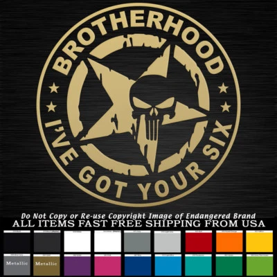 I got your 6 I've got Your Six Brotherhood Star Round War Sticker Decal - Image 1 of 4