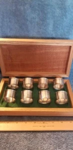 Vintage Silver Napkin Rings In Hand Made Silky & Red Oak Wood Box 5.5" x 10" - Picture 1 of 6