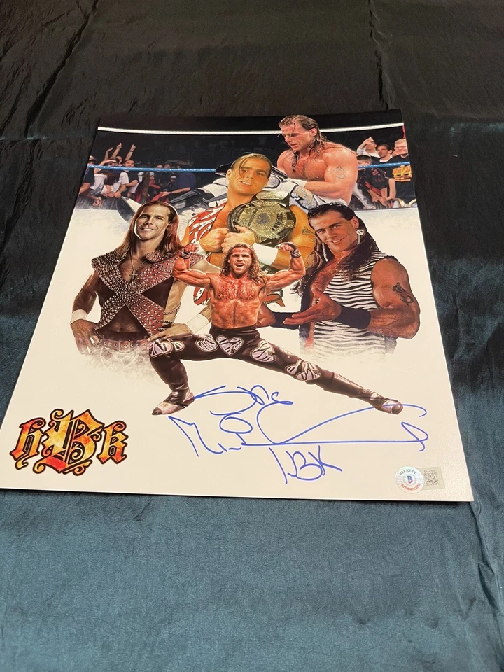 FOTO FIRMADA 11X14 WWE WWF SHAWN MICHAELS HBK autografiada Beckett Foto 1 de 1