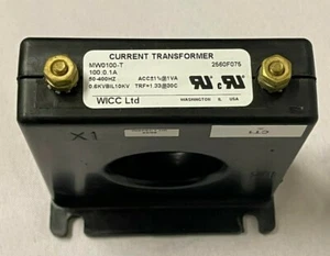 WICC LTD. MW0100-T 100:0.1A 50-400Hz CURRENT TRANSFORMER - Picture 1 of 3