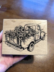 Rubber Stamp PSX K-2040 LARGE OLD PICKUP TRUCK WITH SUNFLOWERS Vegetables - Bild 1 von 2