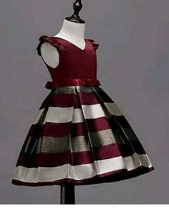 Little And Big Girls Ruffle V Neck Sleeveless Princess Dress For Weddings - Picture 1 of 6