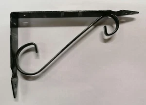 VECA - REGGIMENSOLA IN FERRO BATTUTO PER ARREDO CASA 20CM - COLORE NERO ANTICATO - Foto 1 di 1