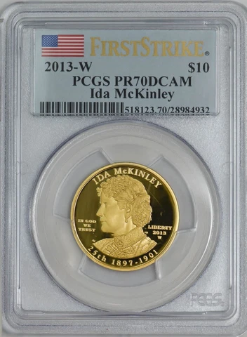 2013-W $10 Ida McKinley First Strike Spouse Gold PR70 DCAM PCGS 927342-18 Cover