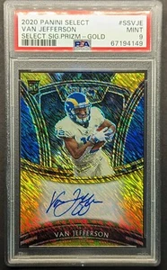VAN JEFFERSON Rookie Auto 2020 Select Gold Shimmer Prizm PSA 9 Mint SSP /10 RC - Picture 1 of 7