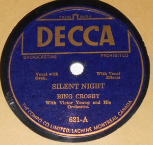 Decca 621 Bing Crosby Silent Night / Adeste Fideles 78 RPM E+ E+ Canada Pressing - Picture 1 of 2