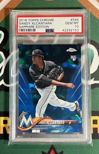 Sandy Alcantara 2018 Topps Chrome Sapphire Edition Rookie Parallel PSA 10 RC - Picture 1 of 1