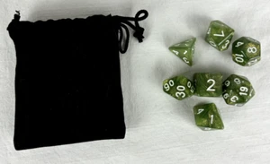 Set of 7 Green D&D dice set Brand New - Picture 1 of 1