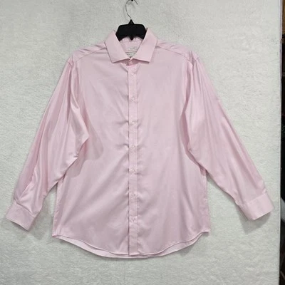 Camisa de vestir Joseph Abboud para hombre con botones rosa manga larga talla 17,5 cuello 34/35 Foto 1 de 4