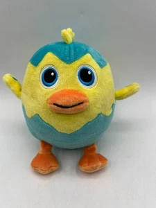 Peluche Fuzzy Flyers Chirpie interactivo parlante pollito amarillo azul lanzamiento de huevos probado - Imagen 1 de 9