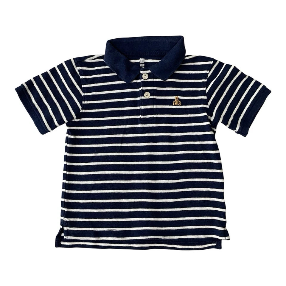 GAP Polo Shirt Boys Size 4T Toddler Blue White Striped Preppy Nautical Casual - Image 1 of 4