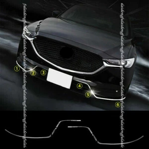 For Mazda CX-5 2017-2021 Chrome steel Front Bumper Spoiler lip Decor Cover Trim - Picture 1 of 5