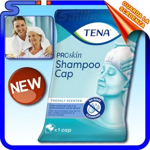 TENA PROSKIN SHAMPOO CAP CUFFIA CON DETERGENTE DELICATO PRONTO - USO SENZA ACQUA - Foto 1 di 6