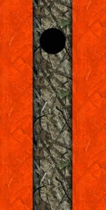 Cornhole Board- Bag Toss wrap - VINYL DECAL- CAMO ORANGE STRIPES - Picture 1 of 3