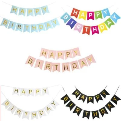 Happy Birthday Banner Garland Banners Baby Shower Birthday Party Decorations - image 1 of 4