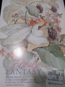 Vintage Floral Fantasy Stuart Hall Co. FAIRY Stationary Writing Tablet - Picture 1 of 2