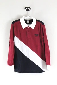 Boys Polo Shirt Long Sleeve Color Block Size 8Y SHEIN KIDS Red White Black NWT - Picture 1 of 8