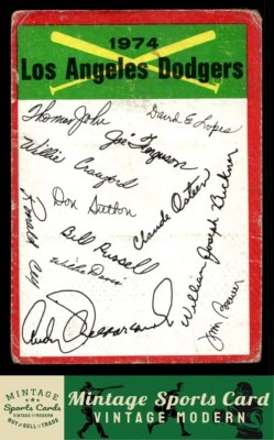 1974 Topps - Los Angeles Dodgers Low Grade Filler (Marked) - Image 1 of 2