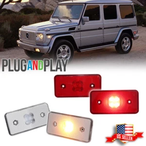 For 02-14 Benz W463 G-Class G500 G550 G55 Front & Rear LED Side Marker Light 4PC - Picture 1 of 13