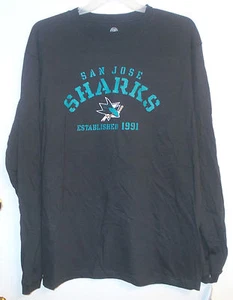 NHL San Jose Sharks Mens Long Sleeve T-Shirt Sizes Sm, Med, Lg or XLg NWT - Picture 1 of 1