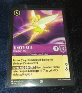 Tarjeta común Disney Lorcana Tinker Bell Peter Pan's Ally 2023 #58/204 primera edición - Imagen 1 de 2