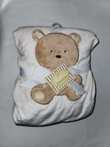 NEW "VTG" 2010 BABY Starters Stitched Bear Tan Brown Blanket Cuddly Plush - Picture 1 of 13