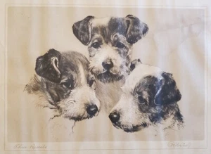 VTG Three Rascals Print of Dog Portrait by Kurt Meyer-Eberhardt 1912-1916 - Picture 1 of 8