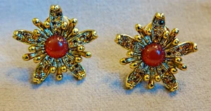 VTG Jay Strongwater Big, Bold Bijoux Rococo/Baroque Starburst Swarovski Earrings - Picture 1 of 3