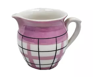 Antikes Rudolf Kampf Grunlas rosa, schwarz, weiß Milchkännchen Porzellan Tschechisch 2" - Bild 1 von 6