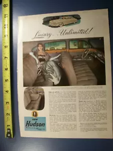 Pubblicità auto Hudson mid-size-mag 1949 - Luxury Unlimited" dettaglio interno - Foto 1 di 1