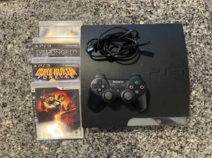 Sony PlayStation 3 PS3 Slim Console CECH-2501A 160GB w/ Controller Cables TESTED - Picture 1 of 6