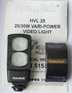 CamLink HVL 25, 25-30watt Vari-Power Video Light For CamCorder Sony, Panasonic - Picture 1 of 7