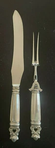 Georg Jensen Sterling Silver Handled Large "Acorn" Carving Knife and Fork Set - Picture 1 of 5