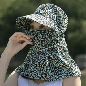 Sun Protection Neck Protective Cover Cap Flower Sunscreen Bucket Hat Farm Work - Picture 1 of 23