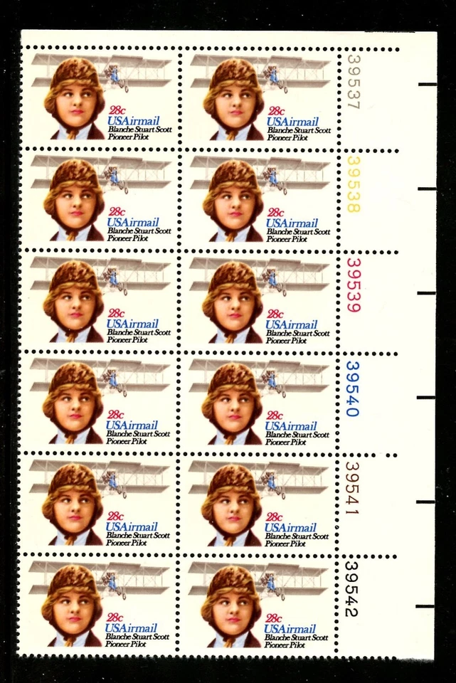 US C99, 1980 28c BLANCHE SCOTT, UR PBOF12, MNH (US1989) - Image 1 of 1