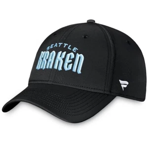 Seattle Kraken Fanatics Branded Wordmark Flex Hat Black Size Sm/M SOLD OUT NWT - Picture 1 of 3