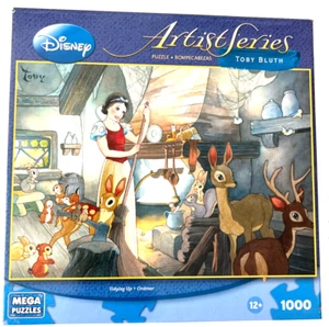Disney 1000 pc Jigsaw Puzzle by Toby Bluth - SNOW WHITE - TIDYING UP New W wear - Picture 1 of 5