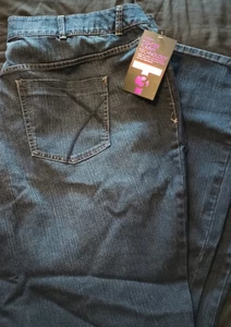 Ladies Layne Bryant DK Blue Denim Tighter Tummy Bootcut Jeans Plus SZ 26T NEW - Picture 1 of 5