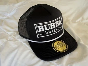 NEW Bubba Burger Embroidered Black Trucker Hat mesh rope Snapback - Picture 1 of 5