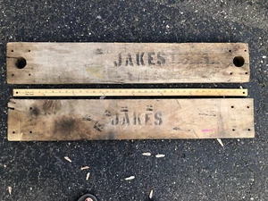 2 Heavy Salvaged 36” Reclaimed Wood Boards Industrial “JAKES” 6” X 1.75” THICK - Picture 1 of 11