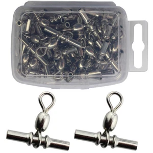 50pc Crossline Crane Crimp Triple Fishing Swivel Barrel Fishing Tackle Connector - Picture 1 of 8