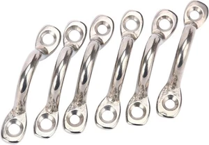 6 PCS Stainless Steel Bimini Boat Top PAD Eye Straps Tie Down Kayak Deck Loops - Picture 1 of 6