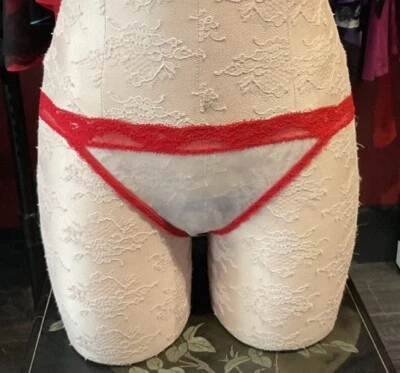 Vintage Fredericks of Hollywood Mesh String Bikini Panty Sissy M - Image 1 of 2